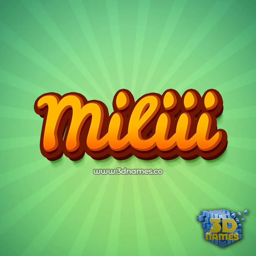 miliii in Green Rays style - 3D name wallpaper