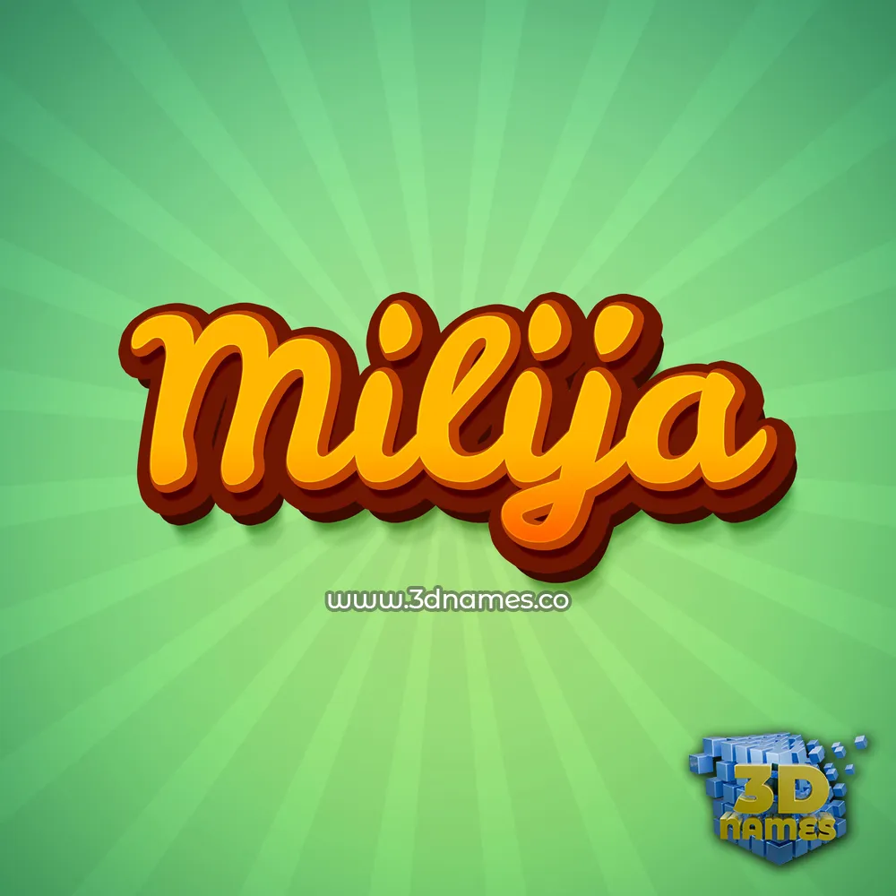 milija in Green Rays style - 3D name wallpaper
