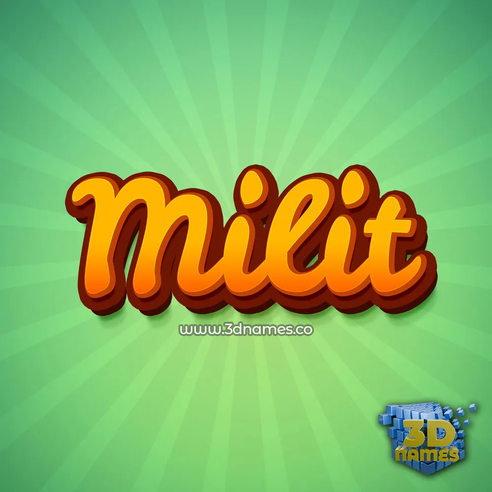 milit in Green Rays style - 3D name wallpaper