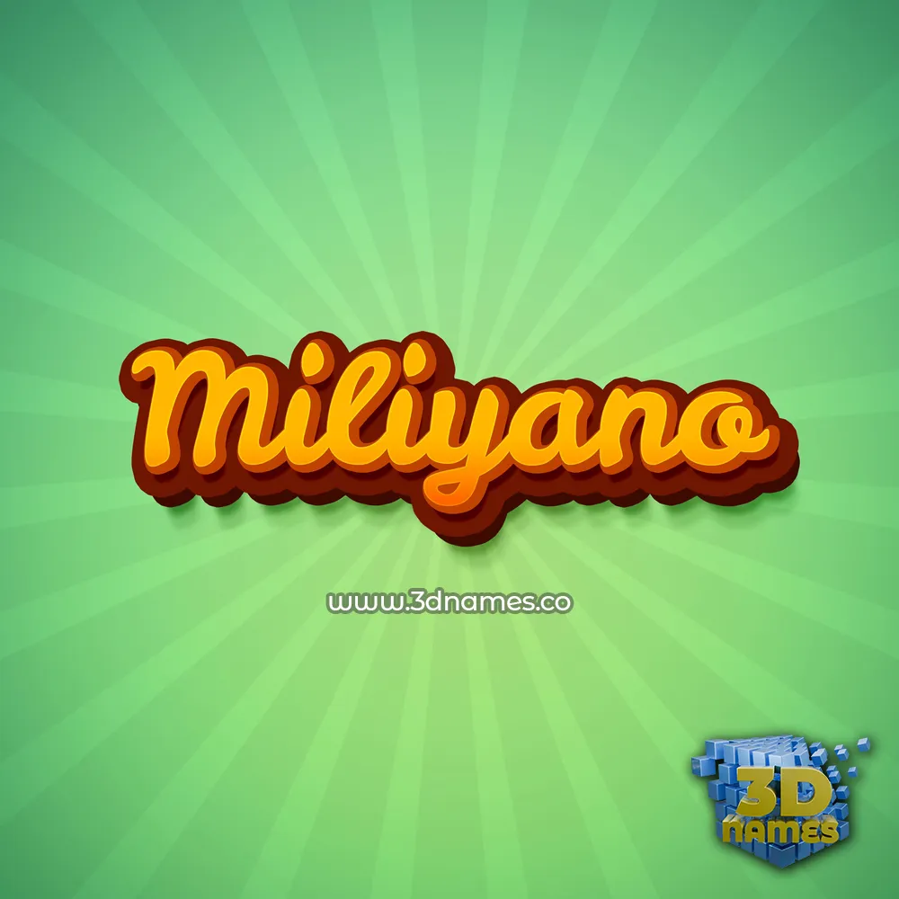 miliyano in Green Rays style - 3D name wallpaper