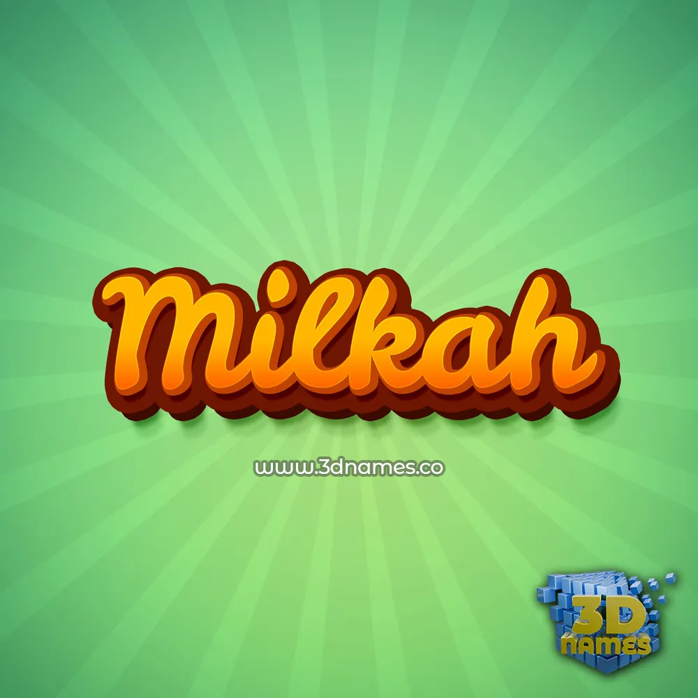 milkah in Green Rays style - 3D name wallpaper