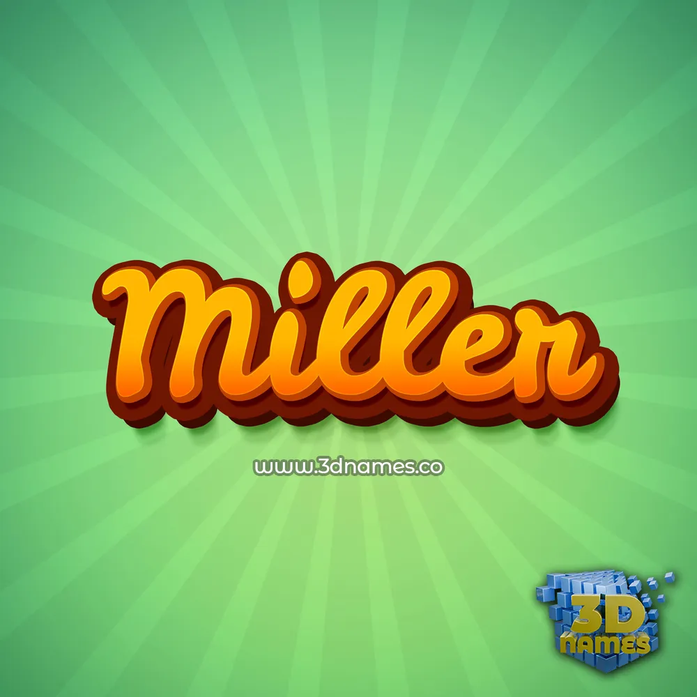 miller in Green Rays style - 3D name wallpaper