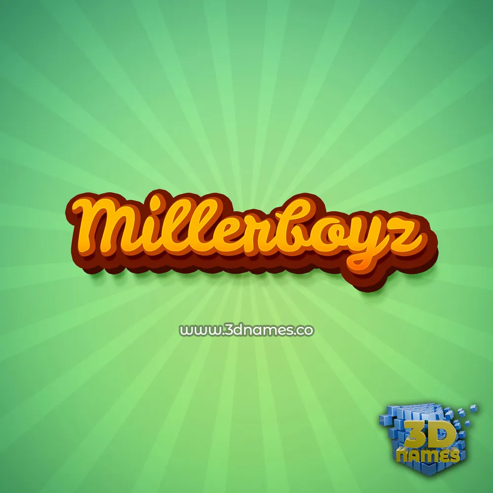 millerboyz in Green Rays style - 3D name wallpaper