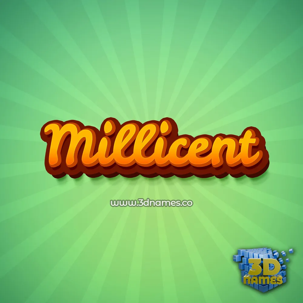 millicent in Green Rays style - 3D name wallpaper