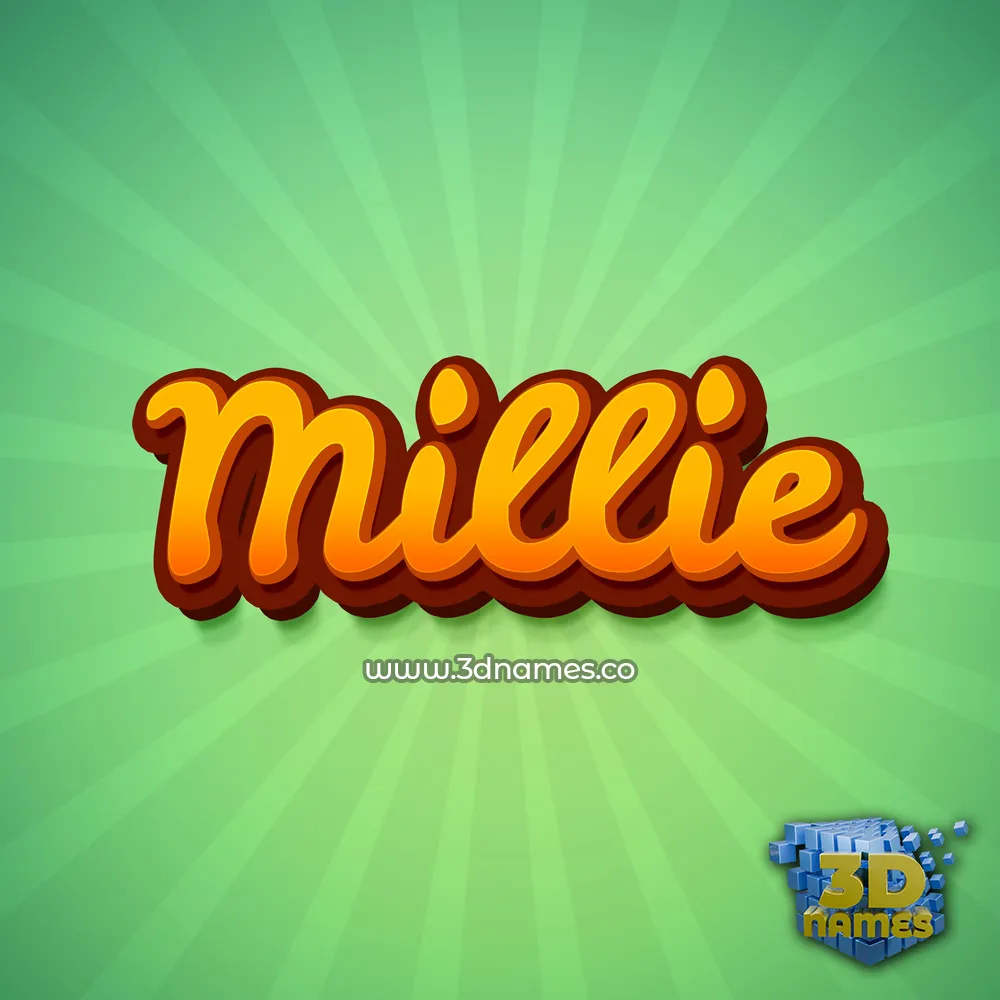 millie in Green Rays style - 3D name wallpaper