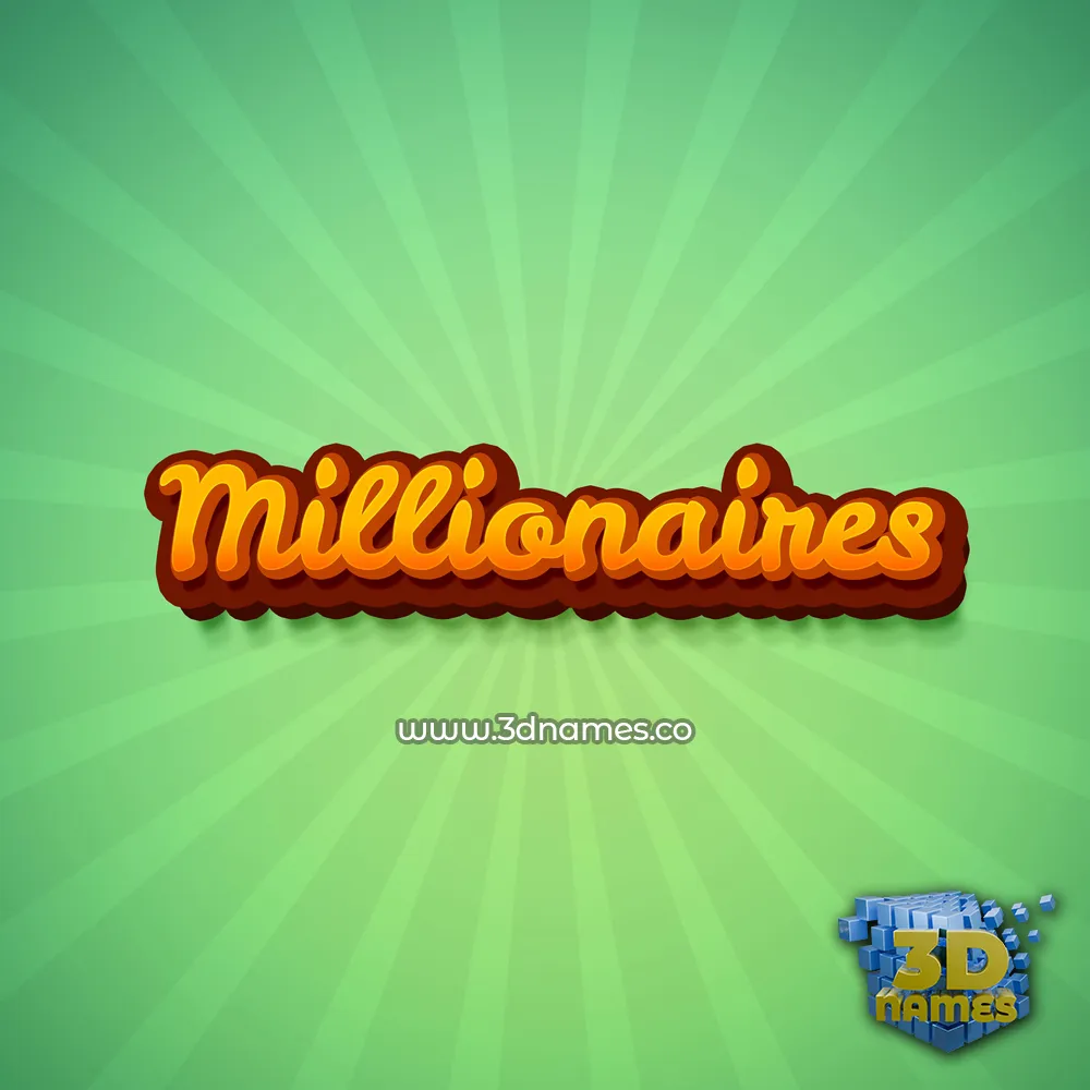 millionaires in Green Rays style - 3D name wallpaper