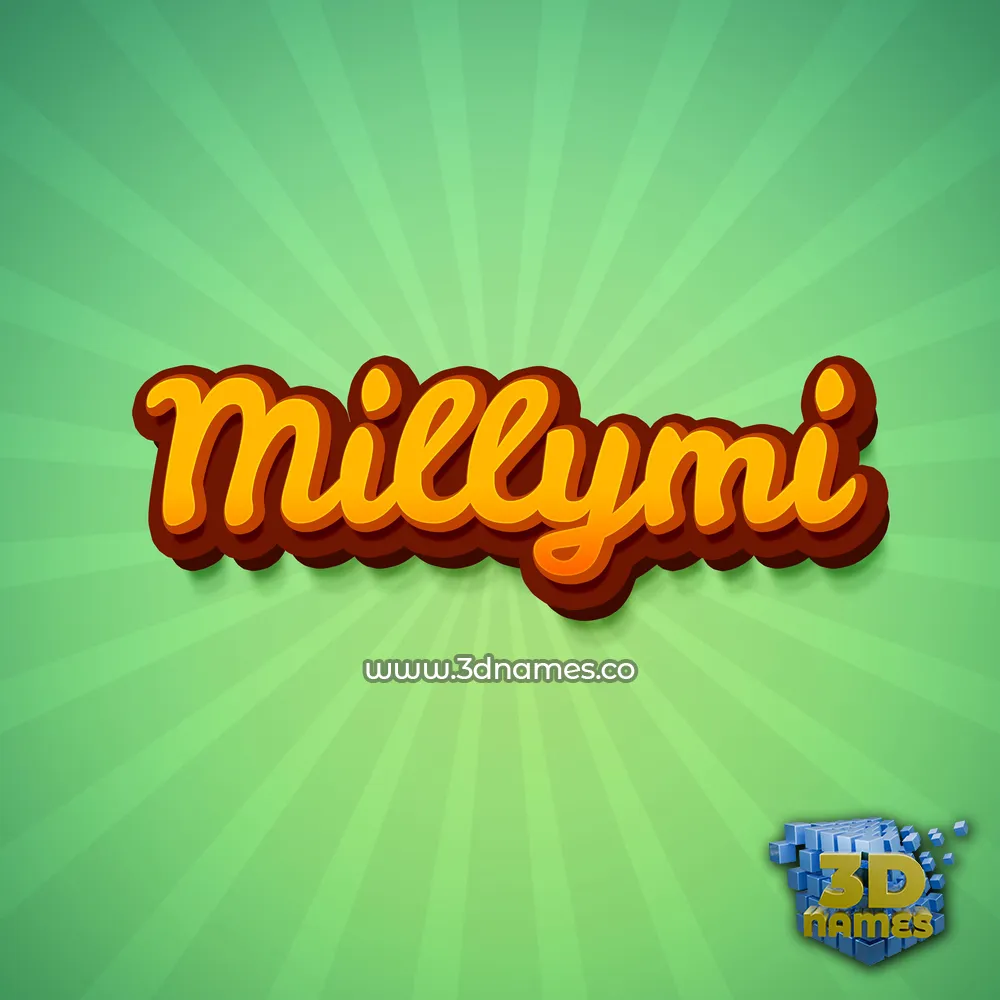 millymi in Green Rays style - 3D name wallpaper