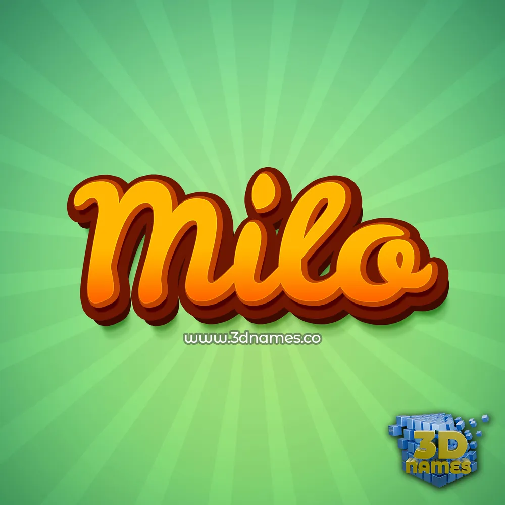 milo in Green Rays style - 3D name wallpaper