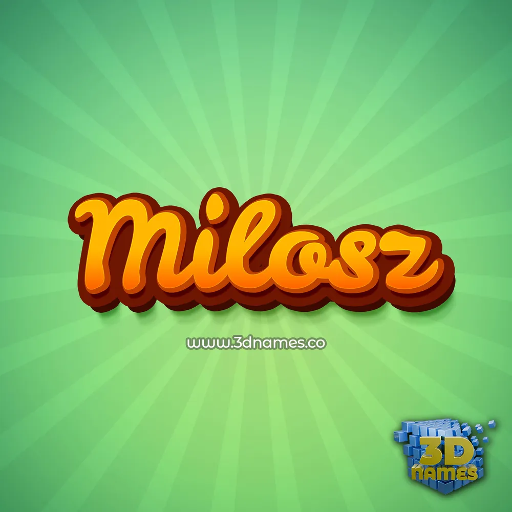 milosz in Green Rays style - 3D name wallpaper
