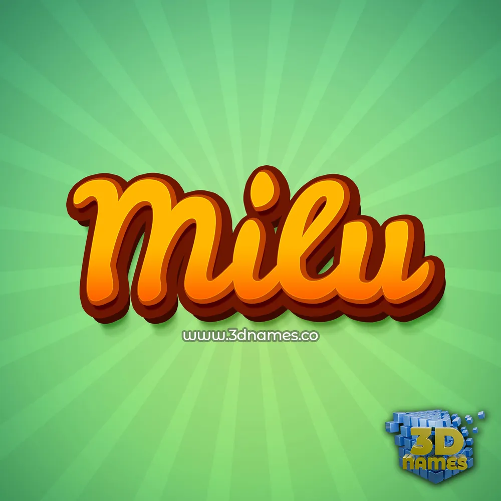 milu in Green Rays style - 3D name wallpaper