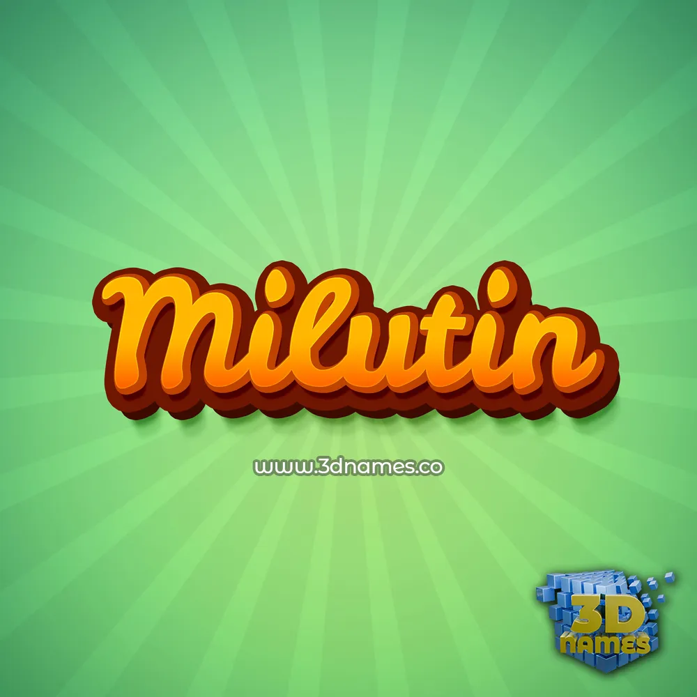 milutin in Green Rays style - 3D name wallpaper