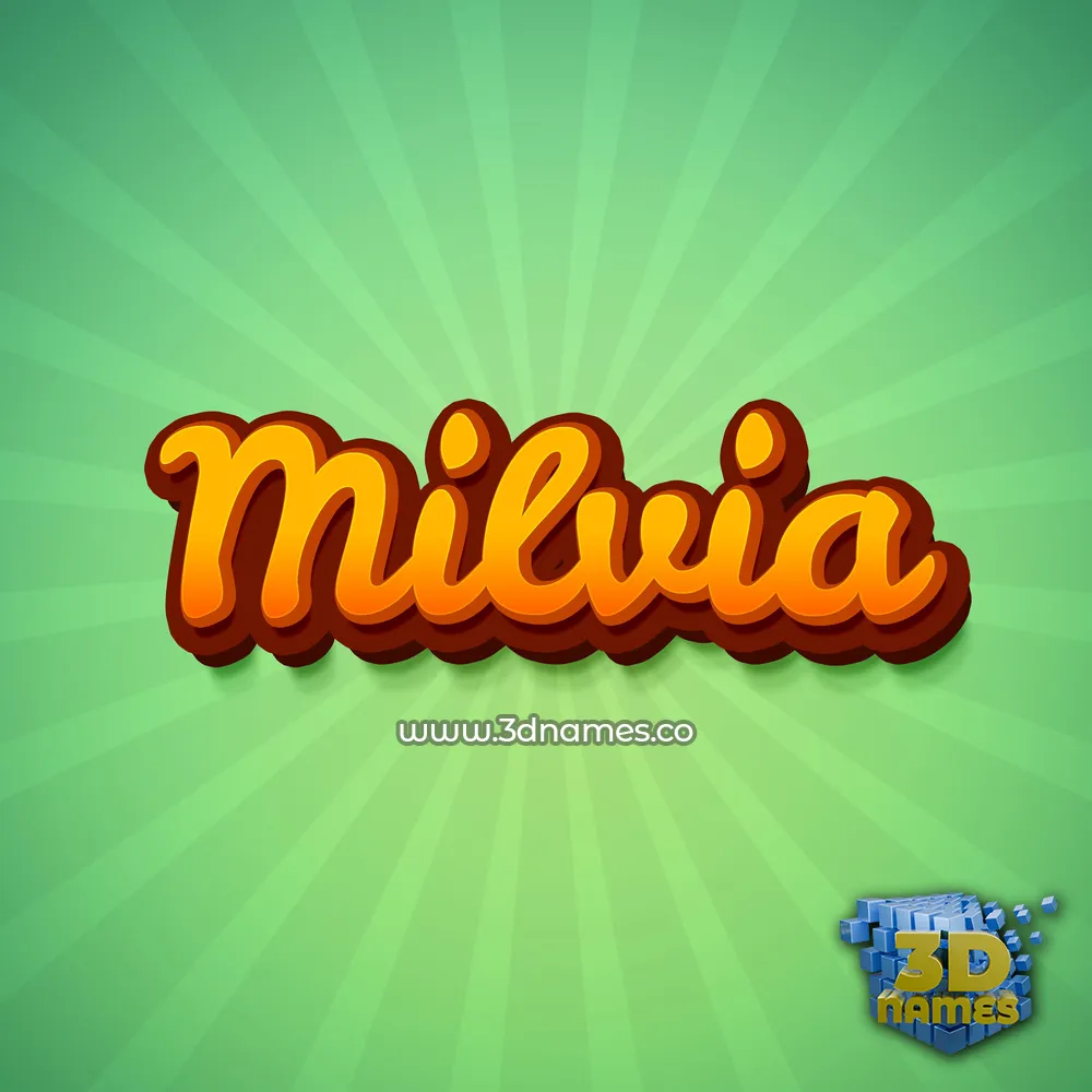 milvia in Green Rays style - 3D name wallpaper