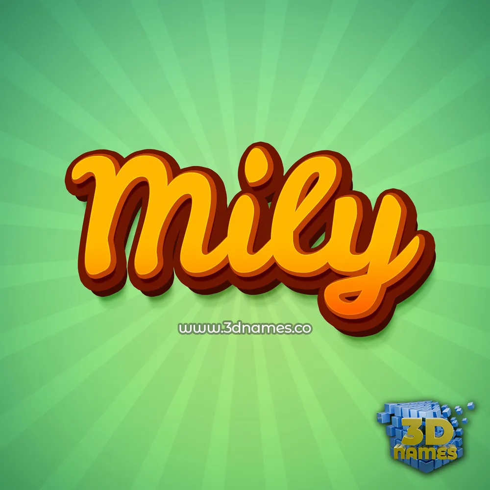 mily in Green Rays style - 3D name wallpaper