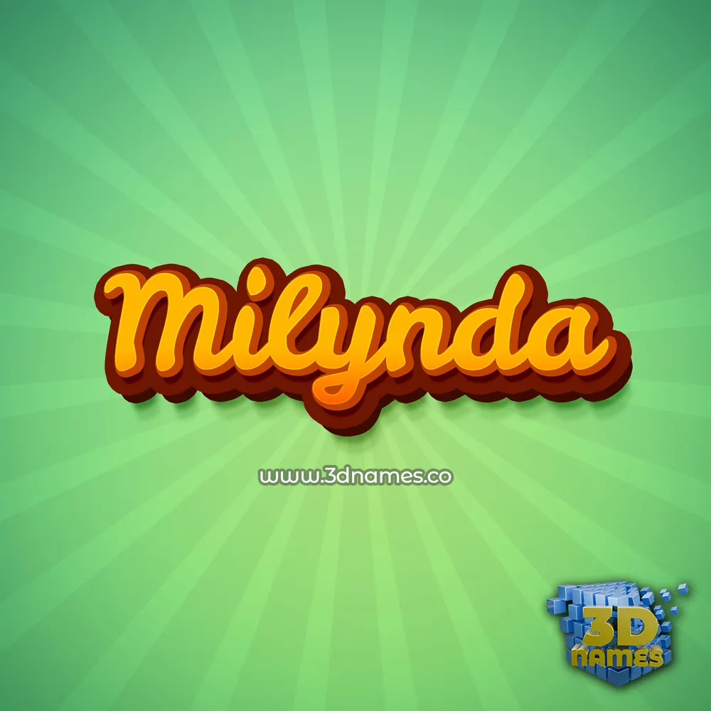 milynda in Green Rays style - 3D name wallpaper