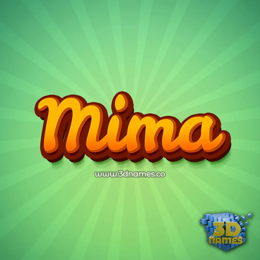 mima in Green Rays style - 3D name wallpaper