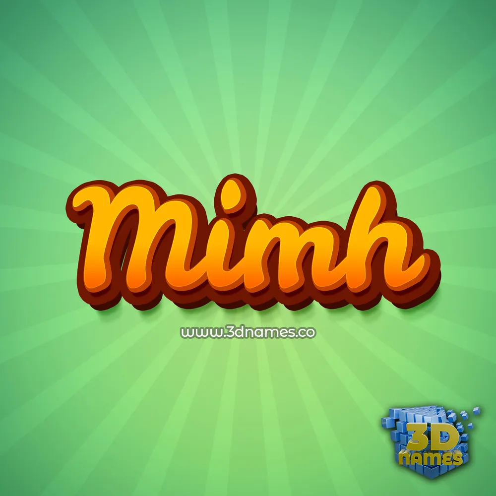 mimh in Green Rays style - 3D name wallpaper