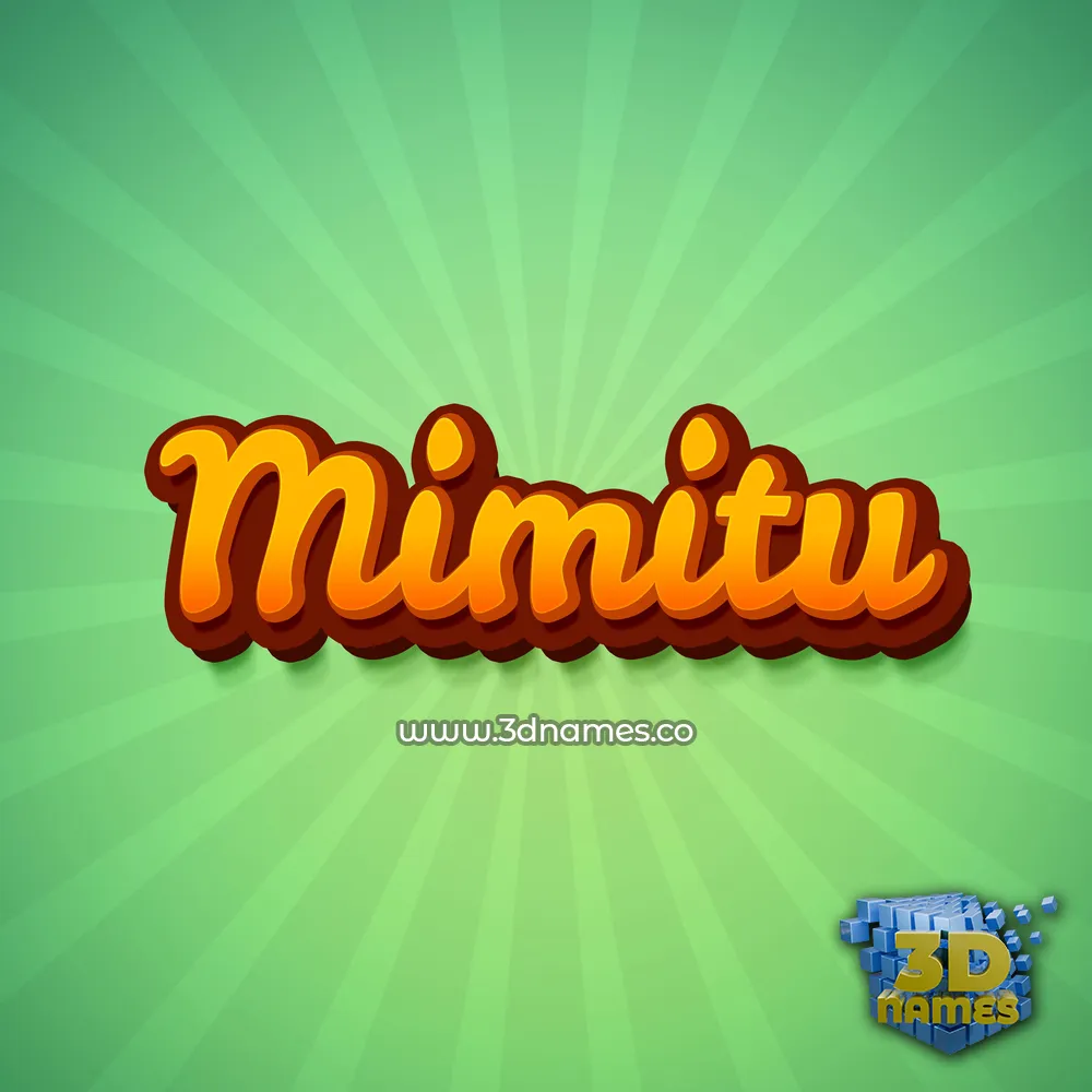 mimitu in Green Rays style - 3D name wallpaper