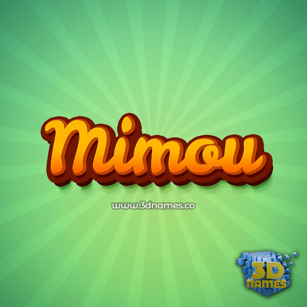mimou in Green Rays style - 3D name wallpaper