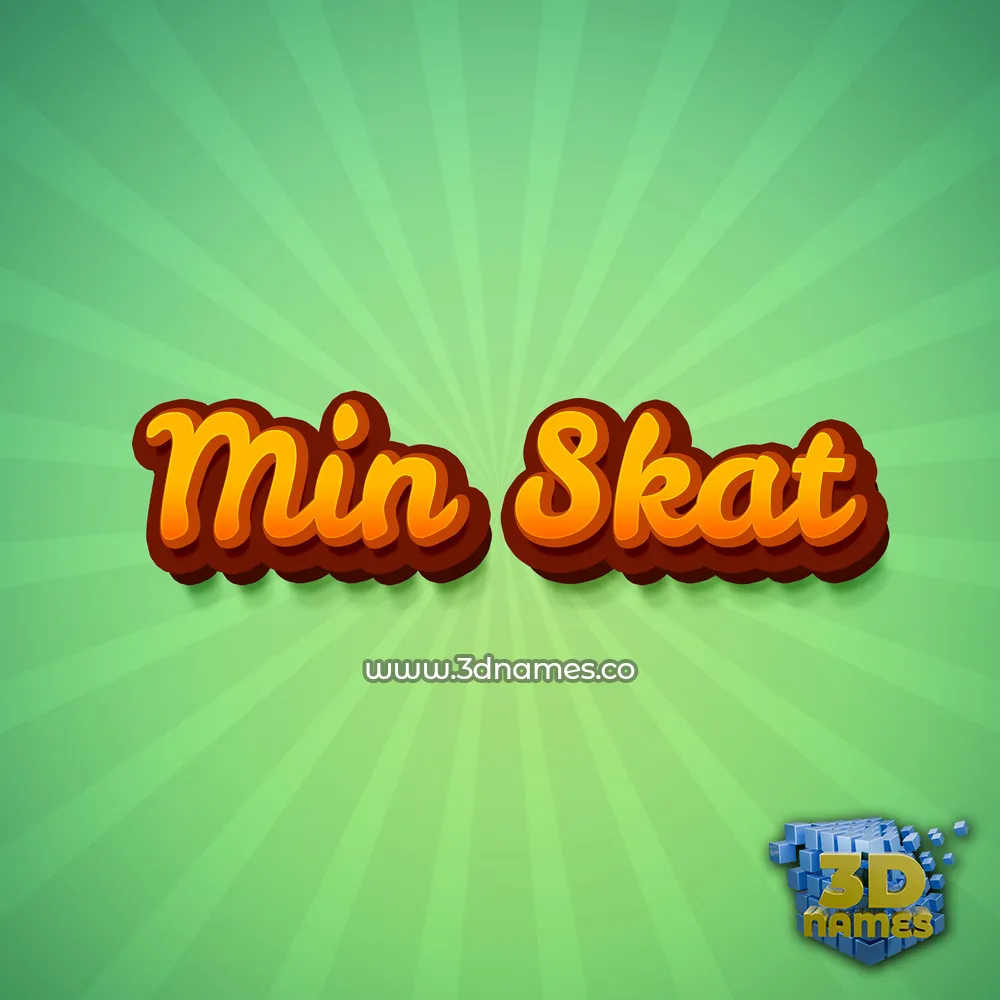min skat in Green Rays style - 3D name wallpaper