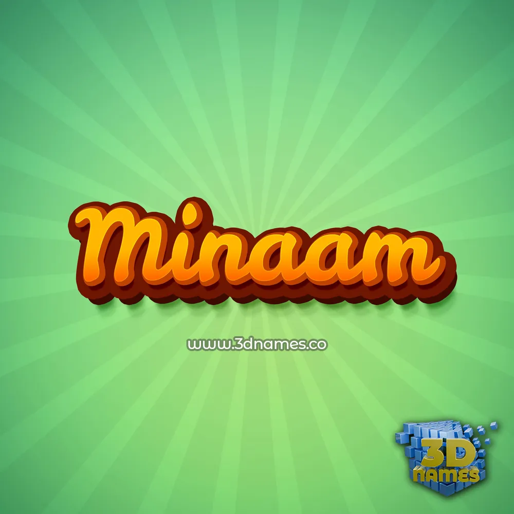minaam in Green Rays style - 3D name wallpaper
