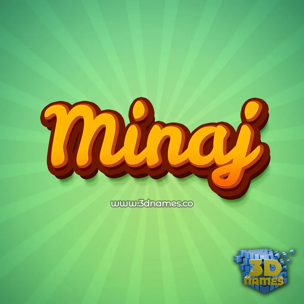 minaj in Green Rays style - 3D name wallpaper