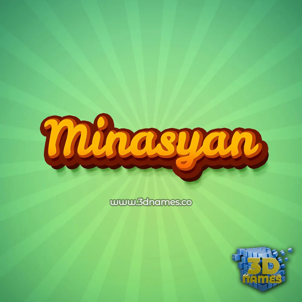 minasyan in Green Rays style - 3D name wallpaper