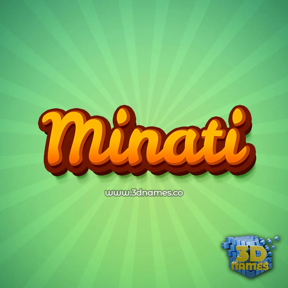 minati in Green Rays style - 3D name wallpaper