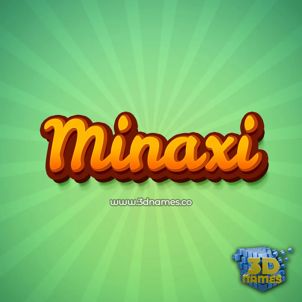 minaxi in Green Rays style - 3D name wallpaper