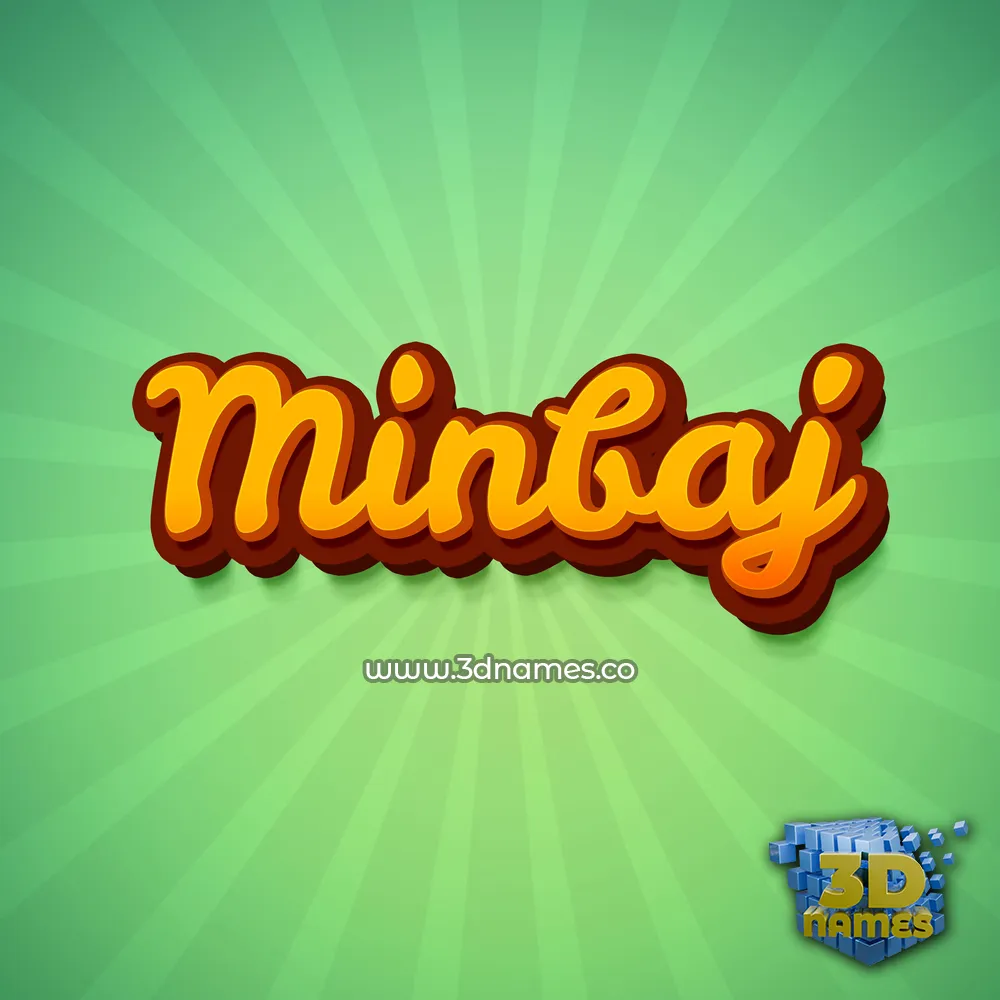 minbaj in Green Rays style - 3D name wallpaper