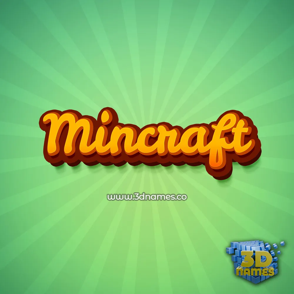 mincraft in Green Rays style - 3D name wallpaper