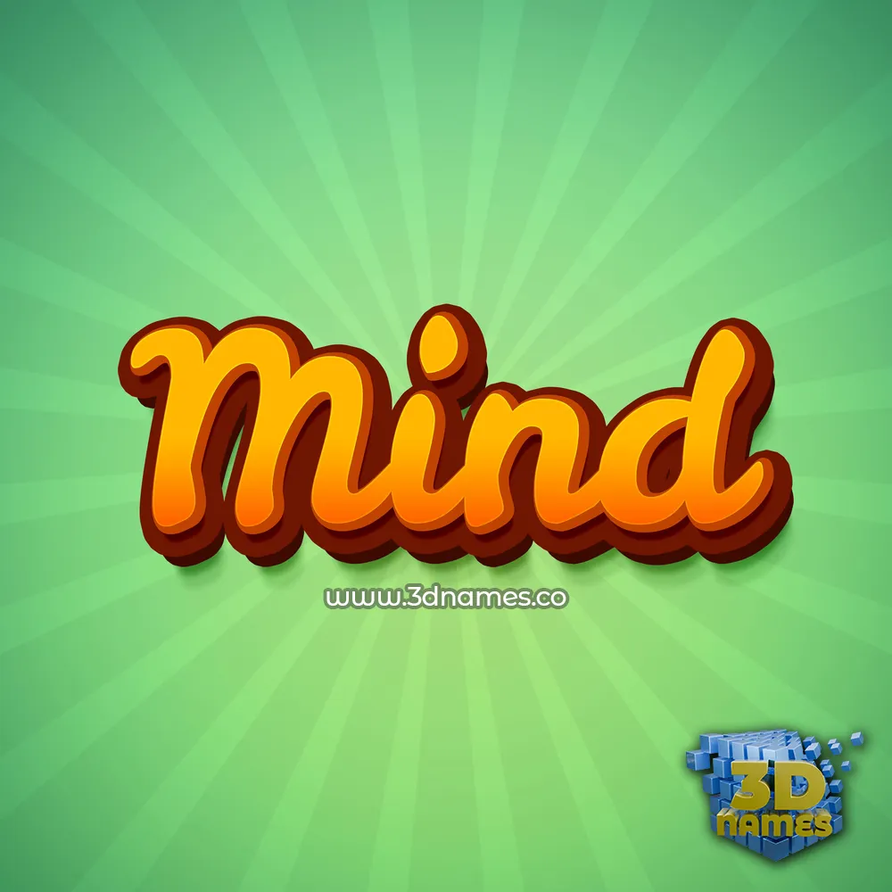mind in Green Rays style - 3D name wallpaper