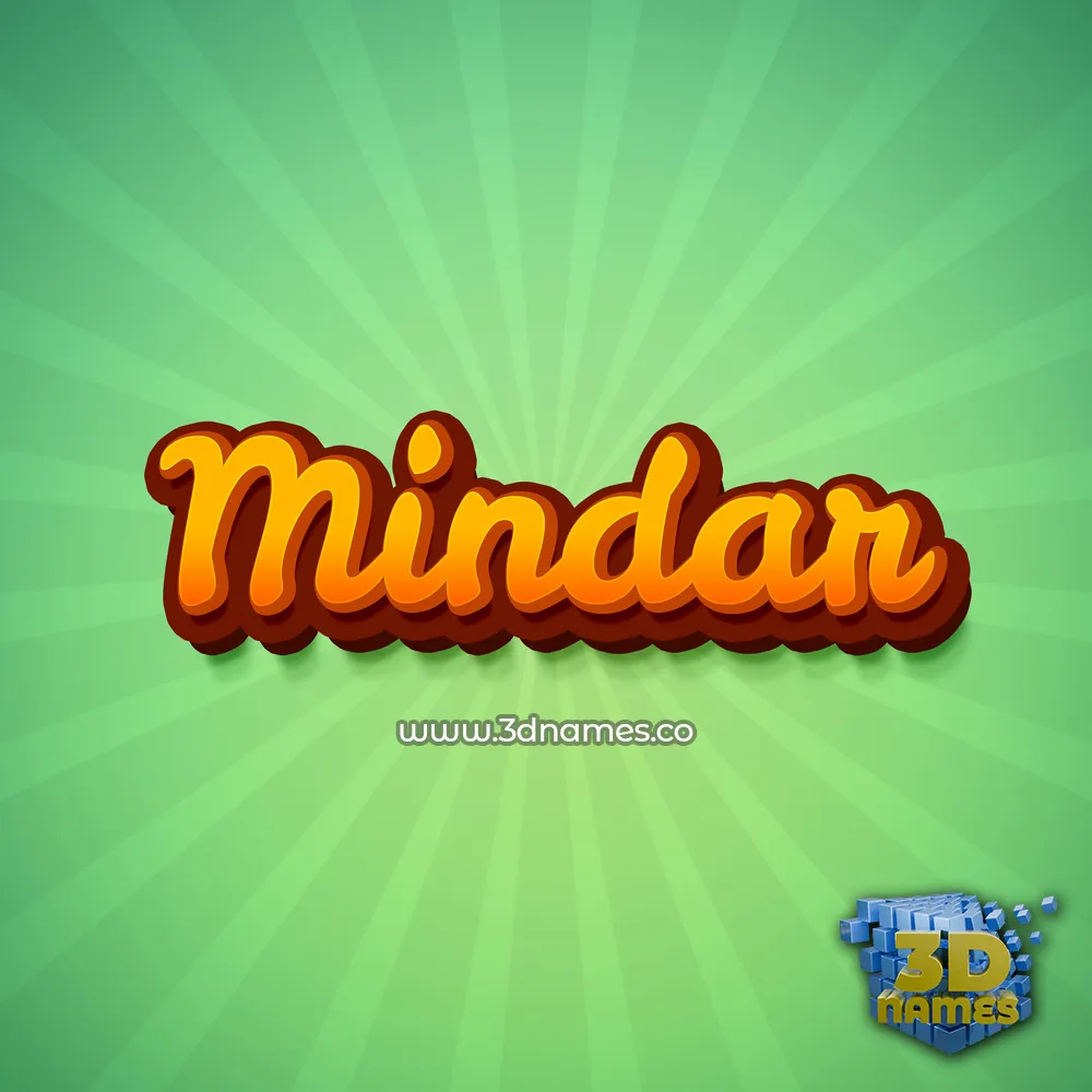 mindar in Green Rays style - 3D name wallpaper