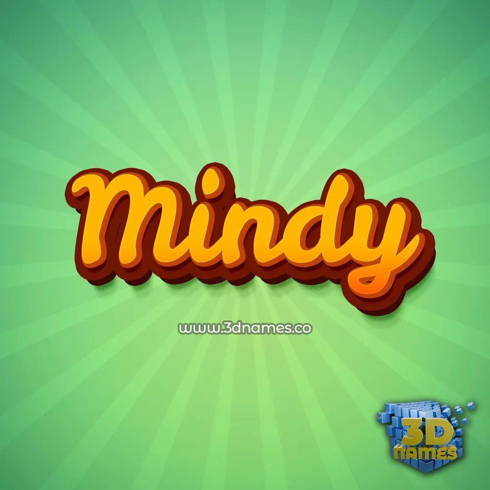 mindy in Green Rays style - 3D name wallpaper