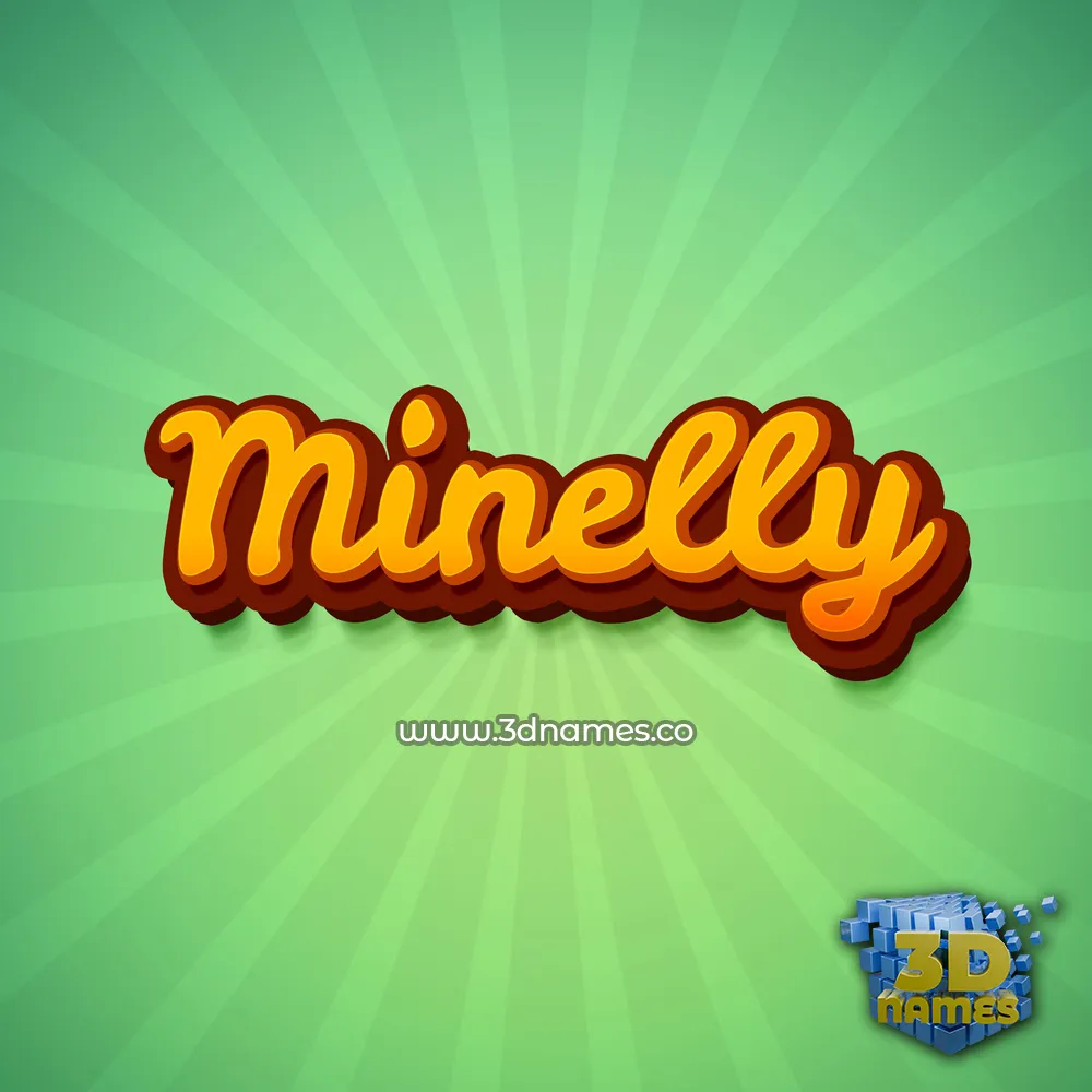 minelly in Green Rays style - 3D name wallpaper