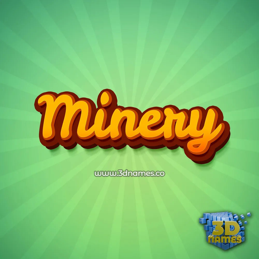 minery in Green Rays style - 3D name wallpaper