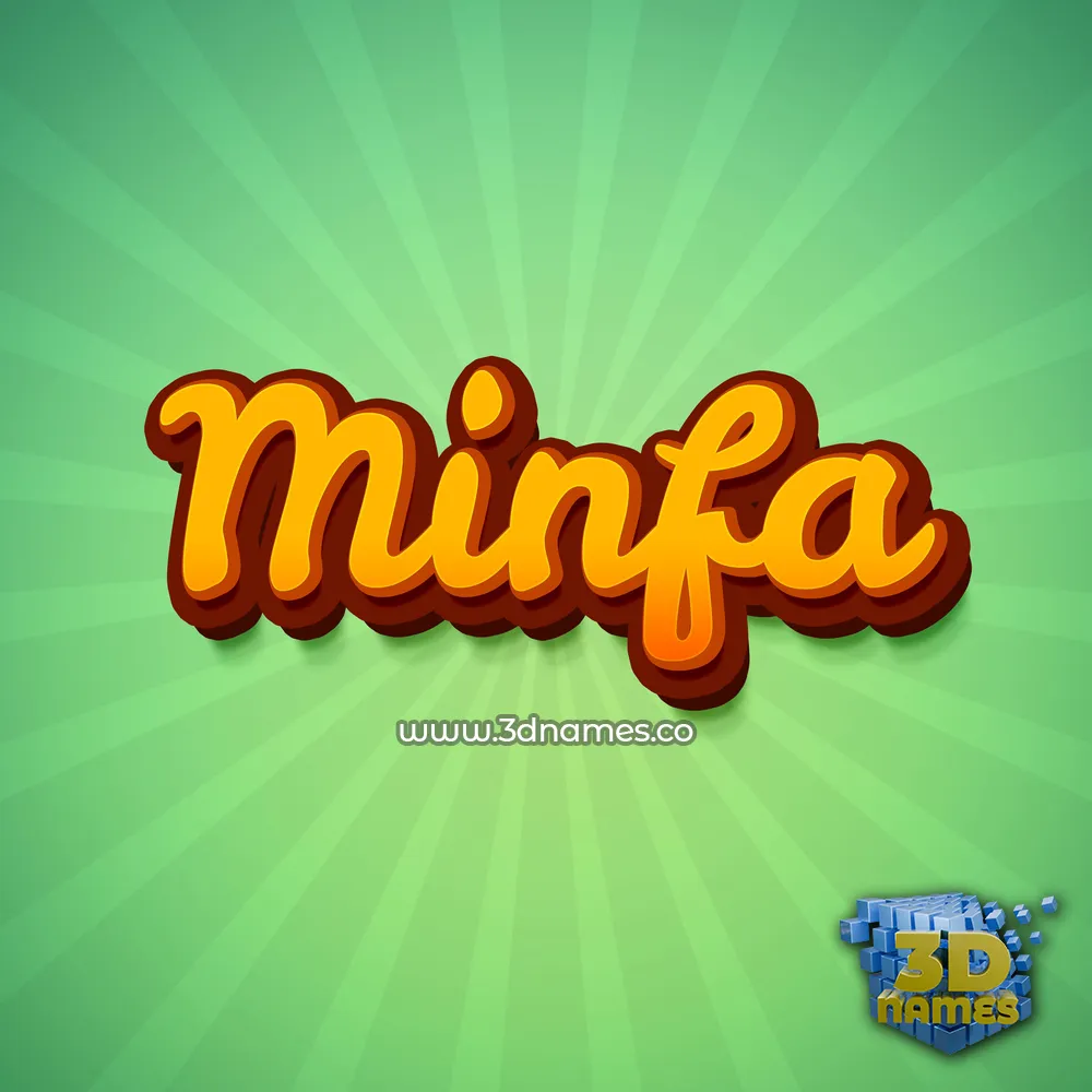 minfa in Green Rays style - 3D name wallpaper