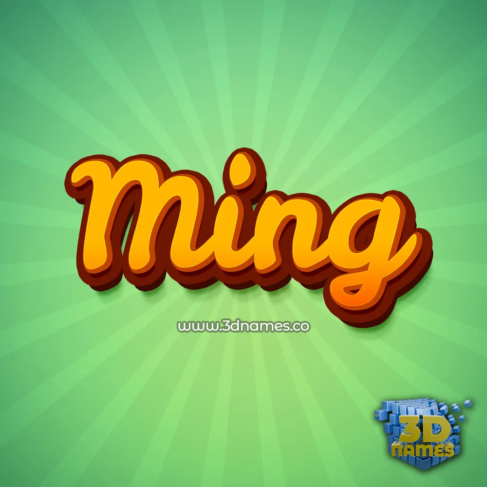 ming in Green Rays style - 3D name wallpaper