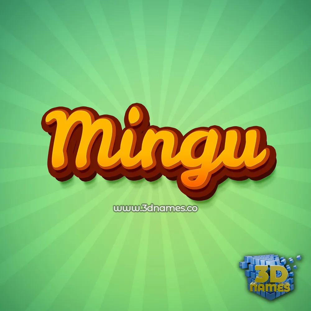 mingu in Green Rays style - 3D name wallpaper
