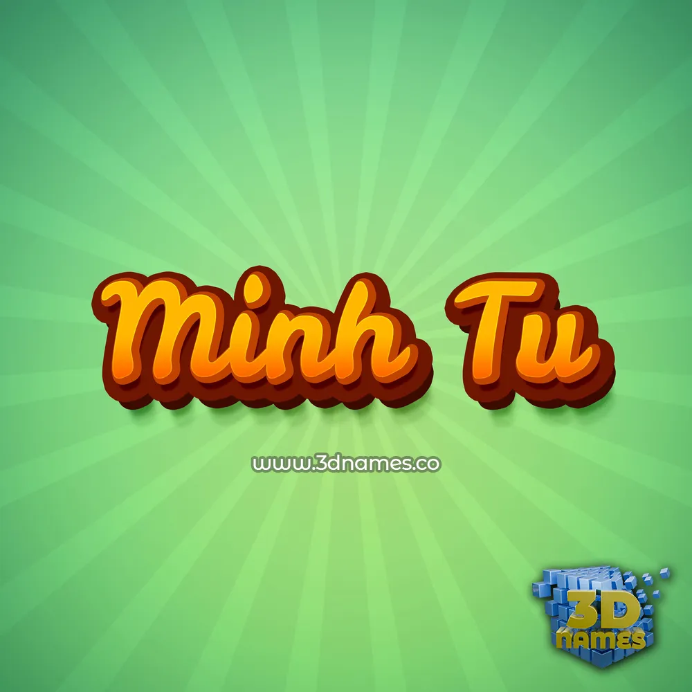 minh tu in Green Rays style - 3D name wallpaper