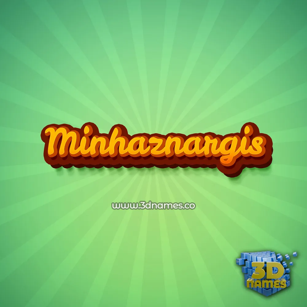 minhaznargis in Green Rays style - 3D name wallpaper