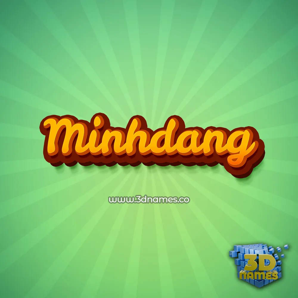 minhdang in Green Rays style - 3D name wallpaper