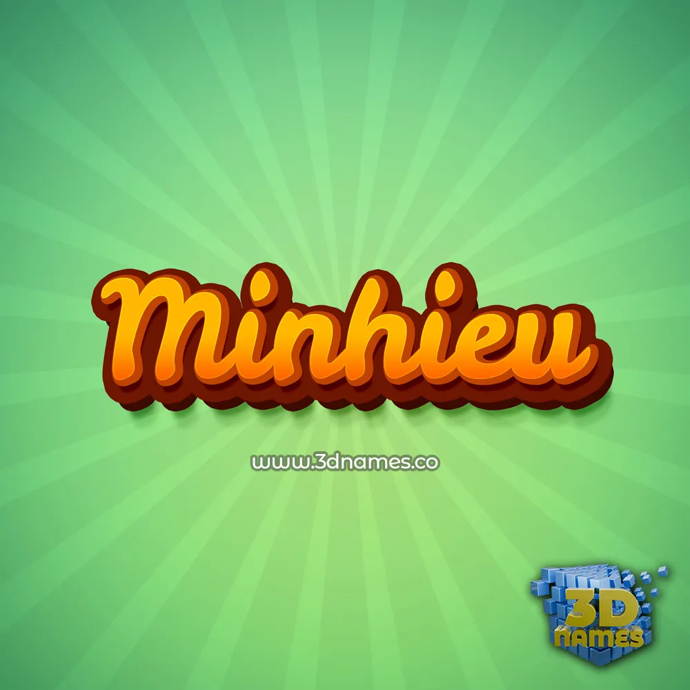 minhieu in Green Rays style - 3D name wallpaper