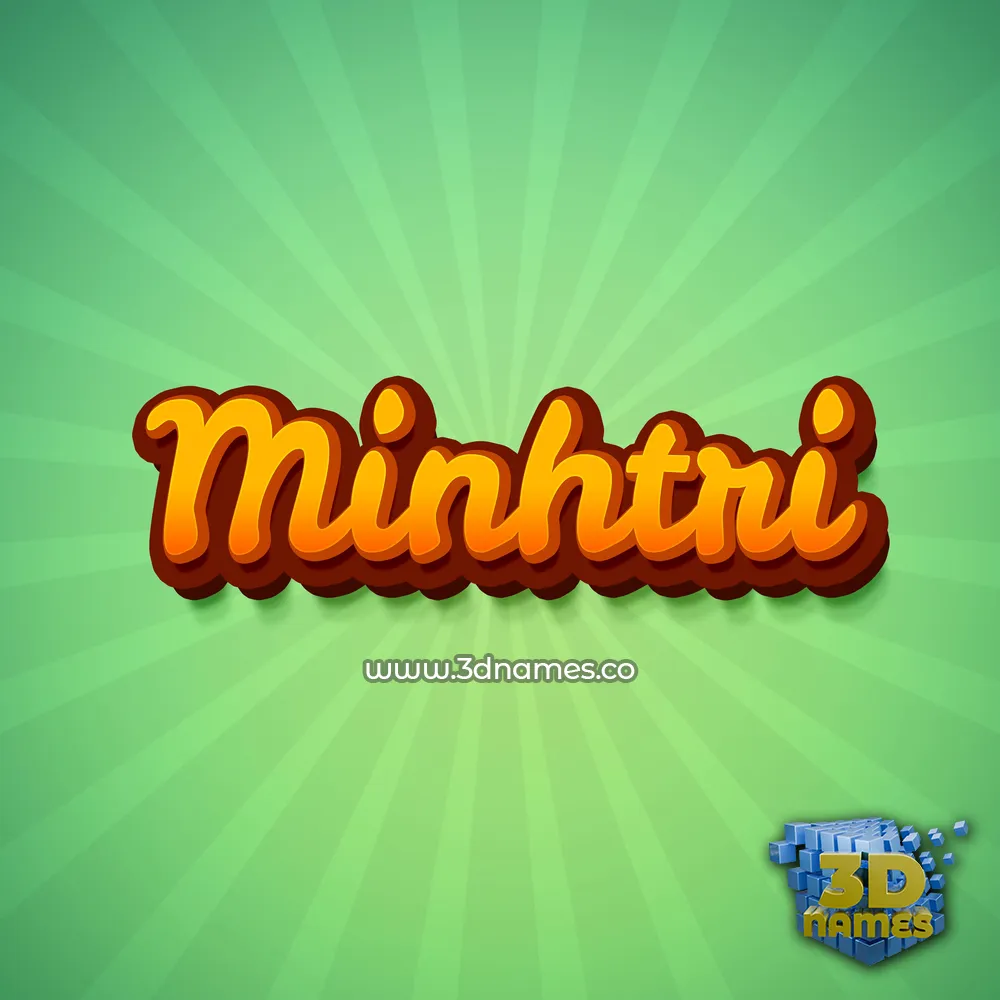 minhtri in Green Rays style - 3D name wallpaper