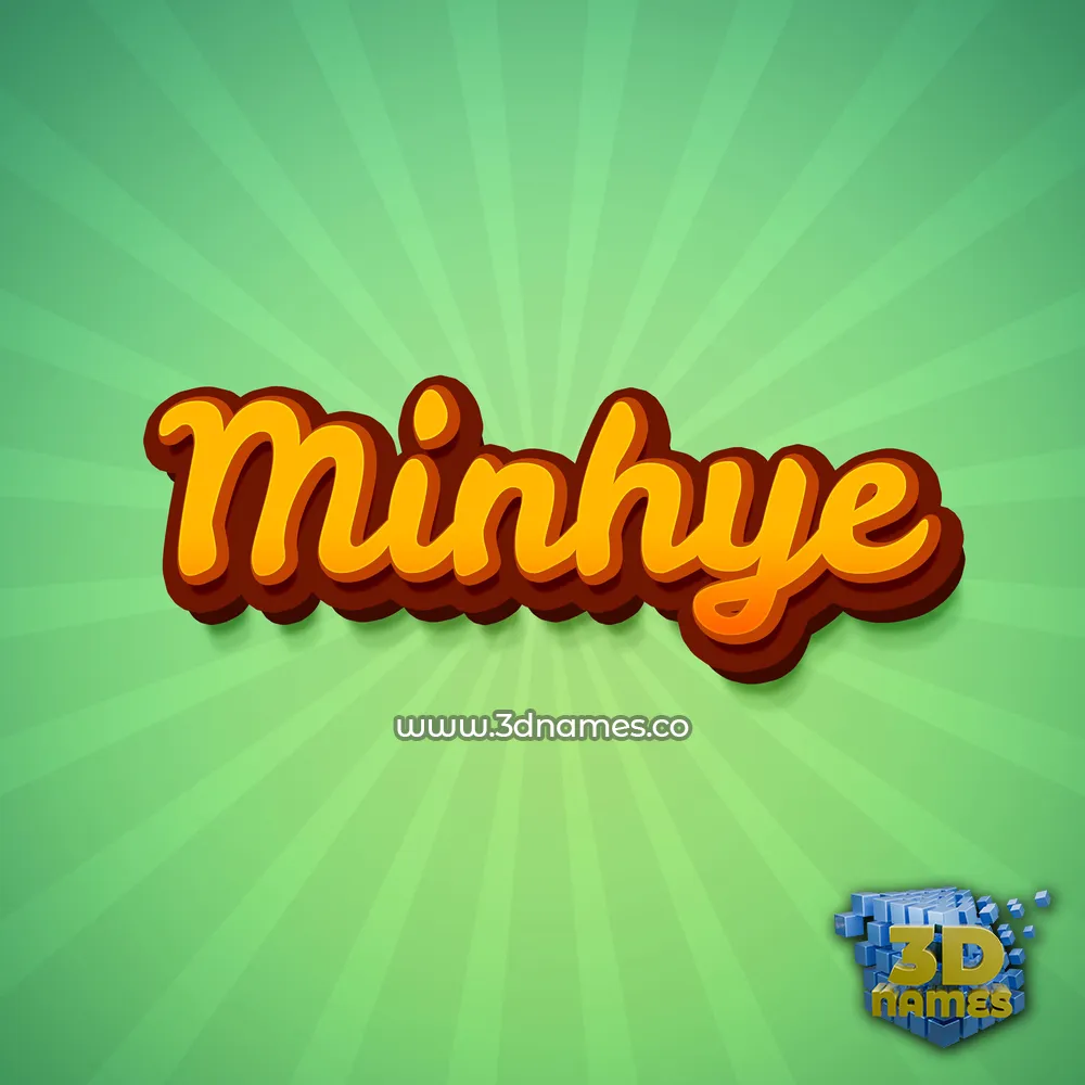 minhye in Green Rays style - 3D name wallpaper