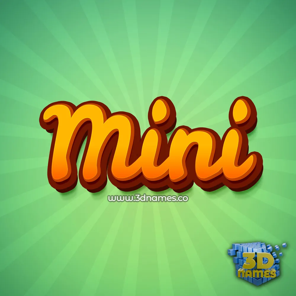 mini in Green Rays style - 3D name wallpaper