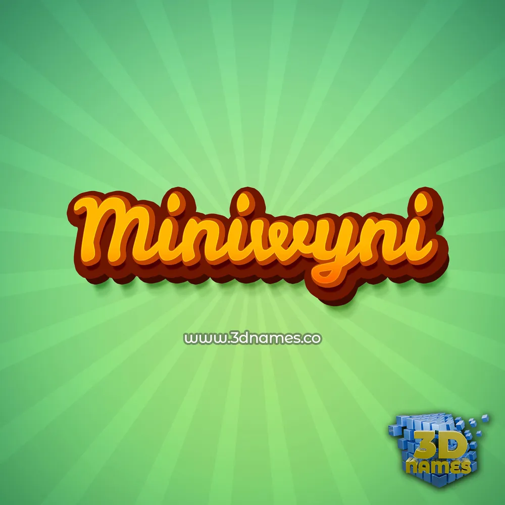 miniwyni in Green Rays style - 3D name wallpaper