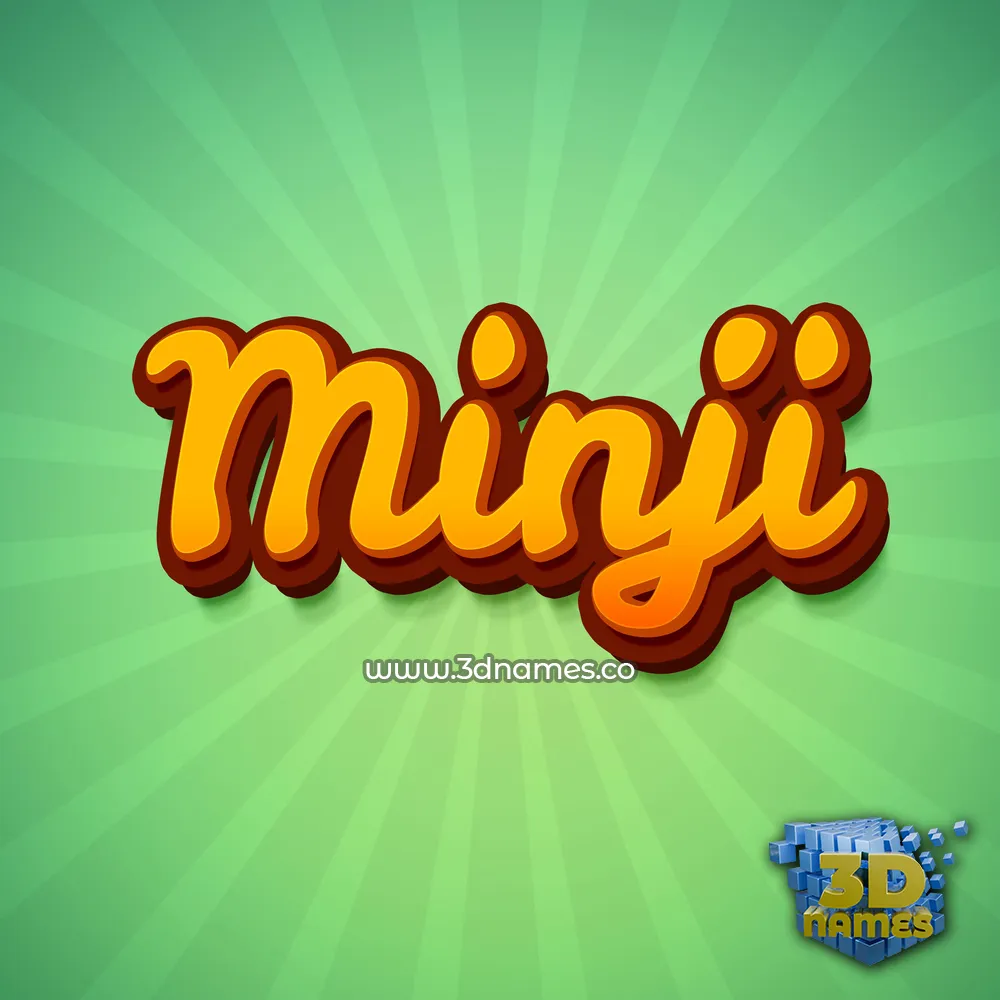 minji in Green Rays style - 3D name wallpaper