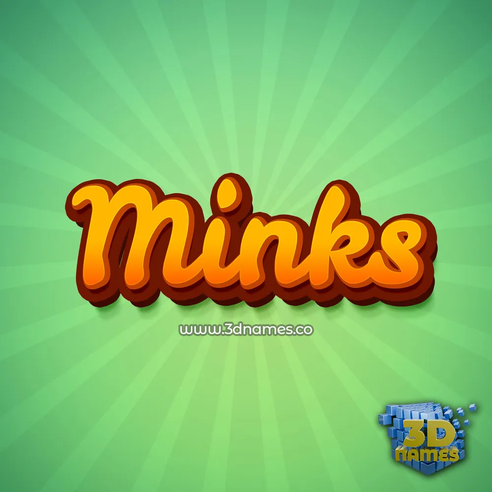 minks in Green Rays style - 3D name wallpaper