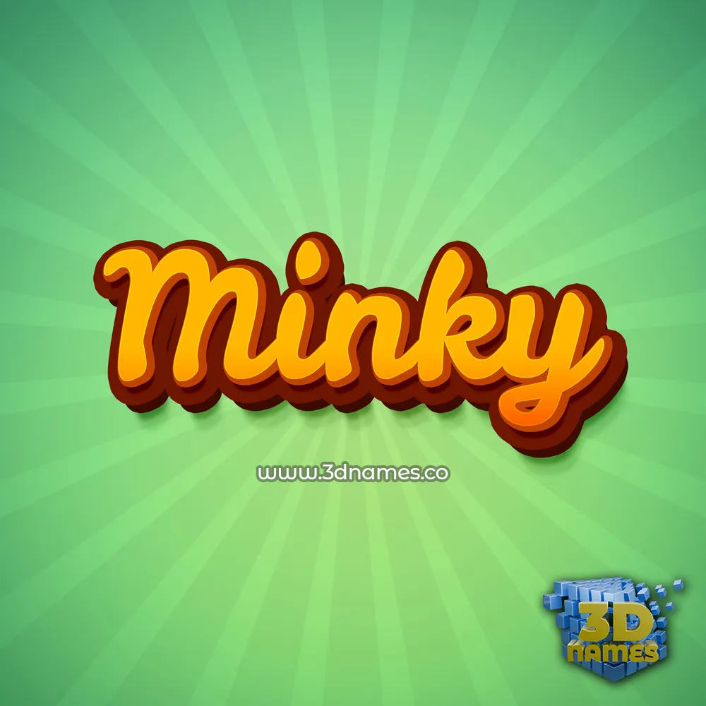 minky in Green Rays style - 3D name wallpaper