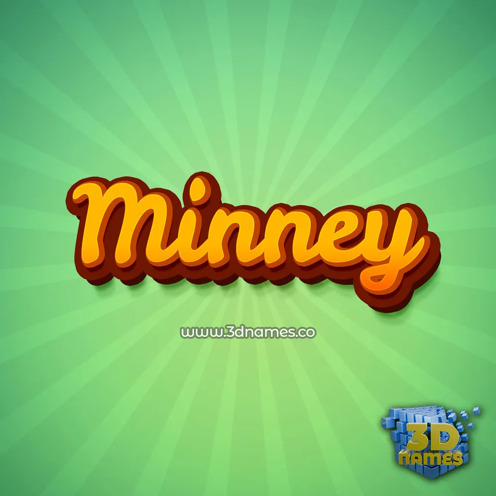 minney in Green Rays style - 3D name wallpaper